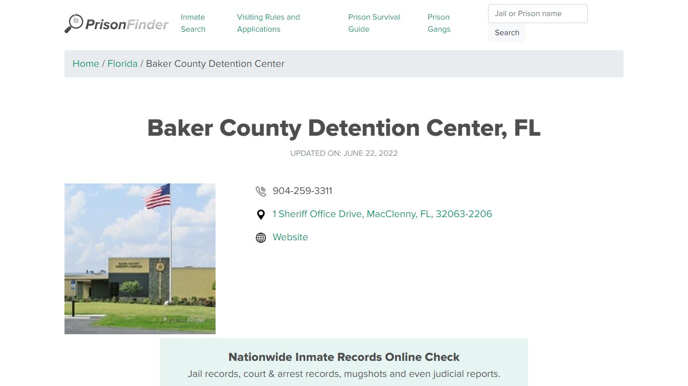 Baker County Detention Center, FL Inmate Search, Mugshots ...